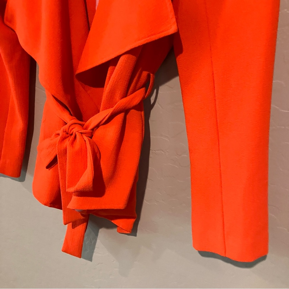 Vince Camuto Orange Tie Open Front Blazer Jacket Size 8 - Picture 4 of 12